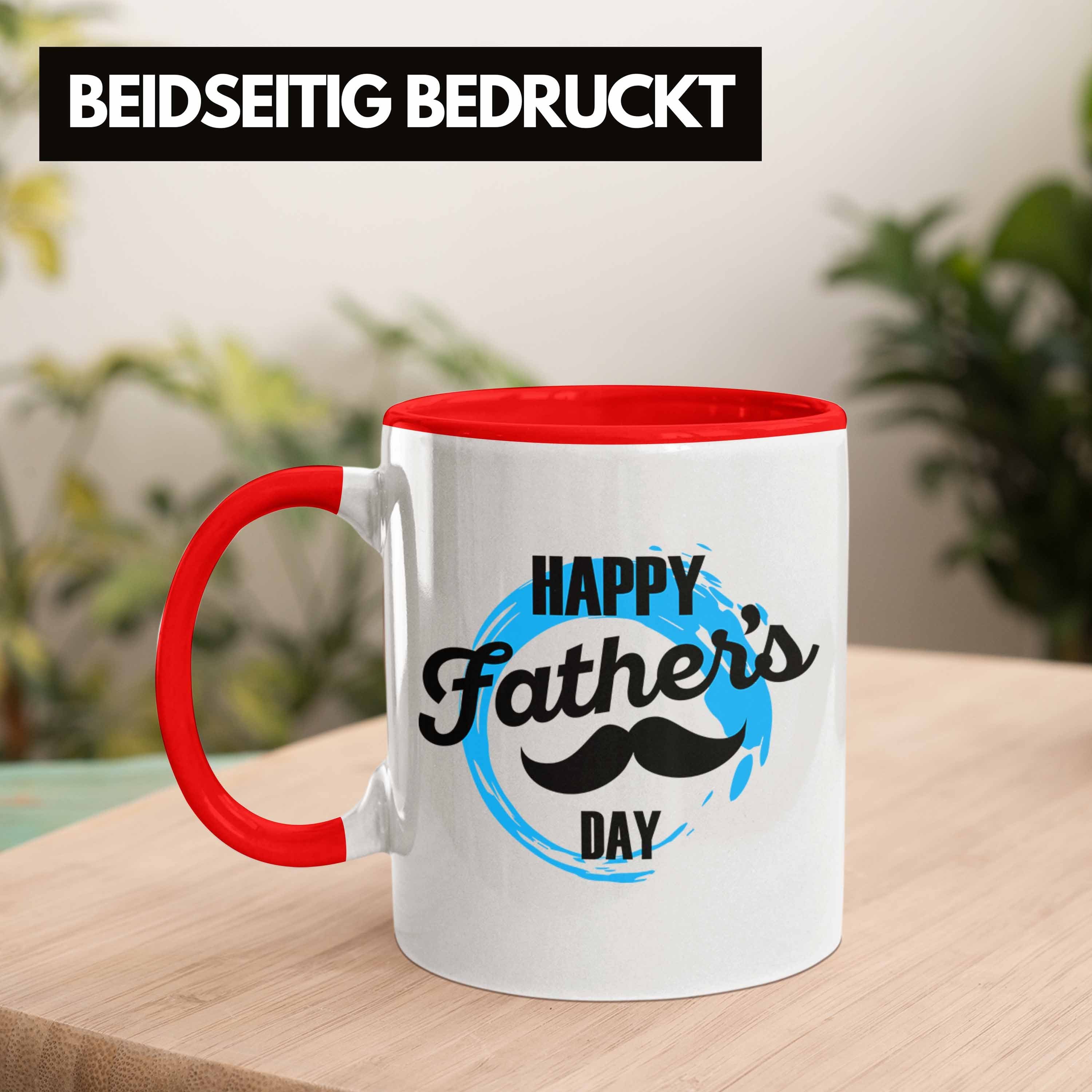 Tasse Rot Papa Happy für Trendation Geschenk Day den Tasse Vatertag Father's für