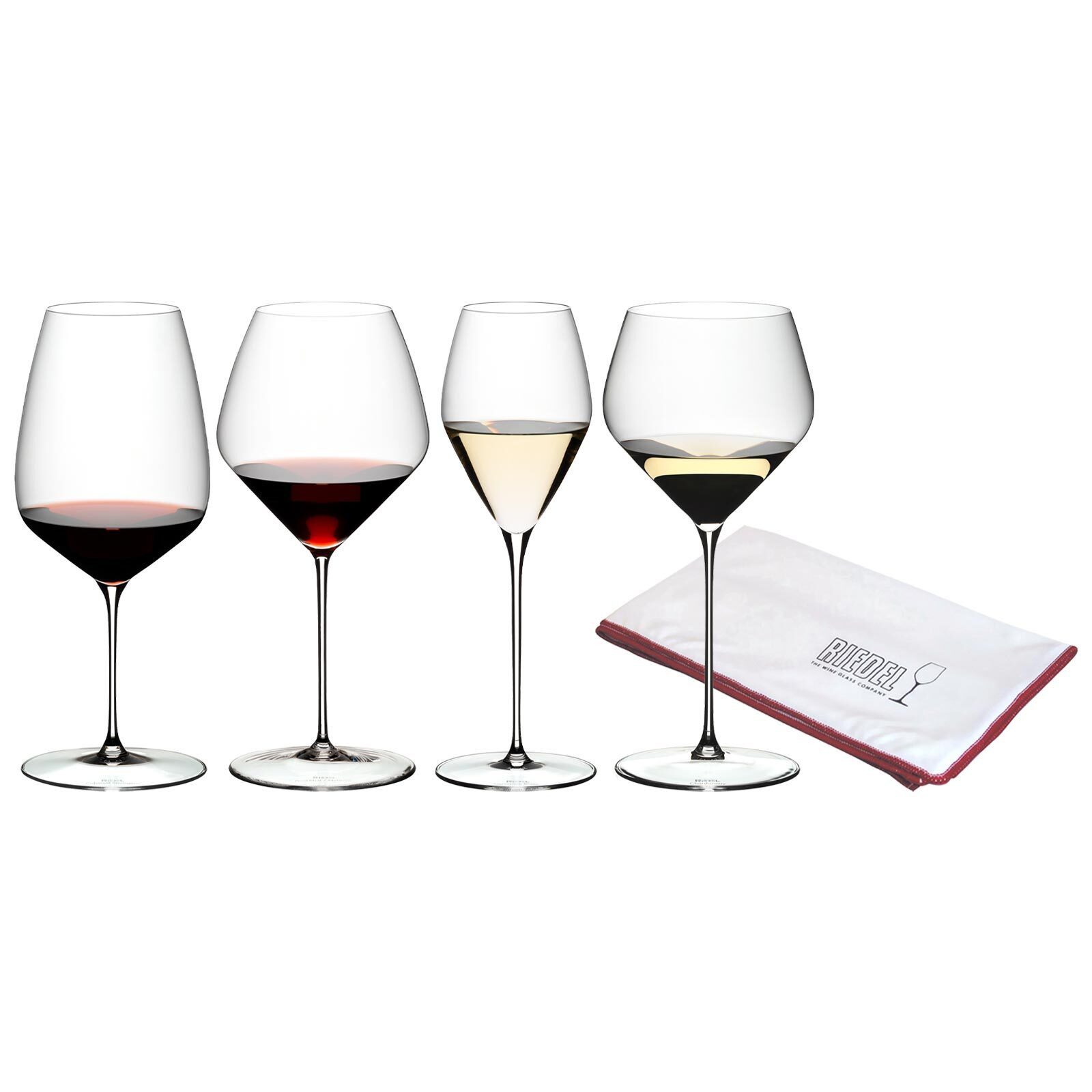 RIEDEL THE WINE GLASS COMPANY Weinglas Veloce Verkostungsset Gläserset + Poliertuch, Glas