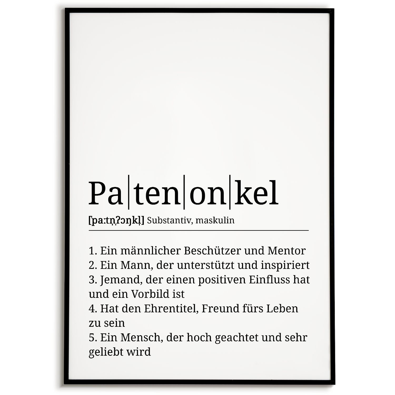 Tigerlino Poster Patenonkel Definition Wandbild Geburtstag Patenonkel Gesch günstig online kaufen