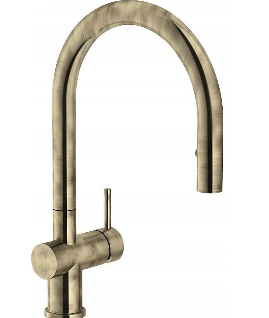 FRANKE Küchenarmatur Bronze Hochdruck mit ausziehbarer Metallbrause 115.0554.566