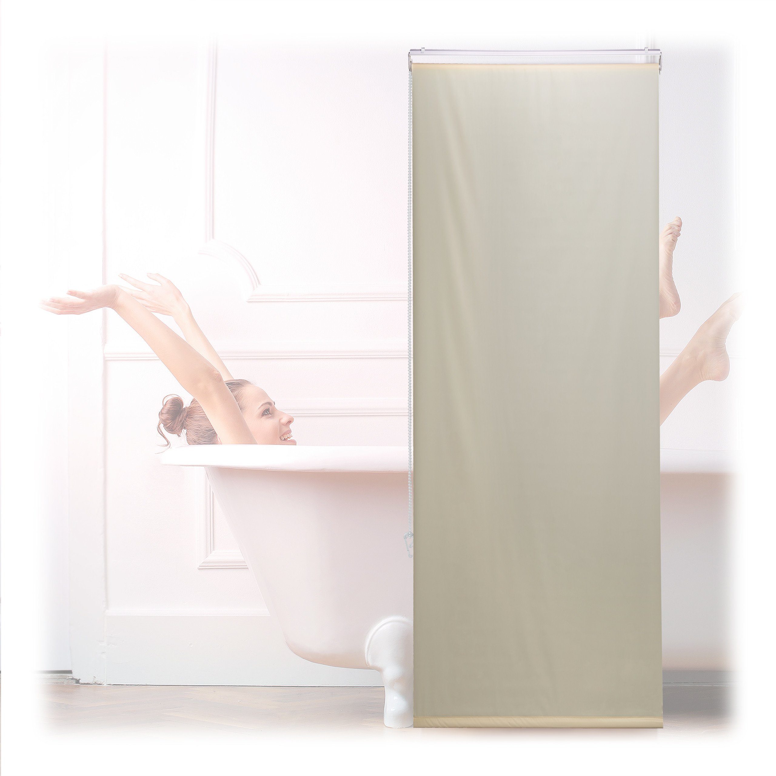 relaxdays Duschrollo beige Breite 60 cm, günstig online kaufen