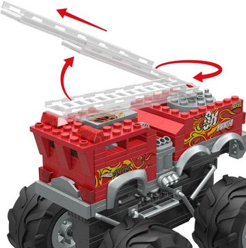 MEGA Spielzeug-Auto Hot Wheels Feuerwehr-Auto Monster Truck, (284-tlg), mit 2 Figuren