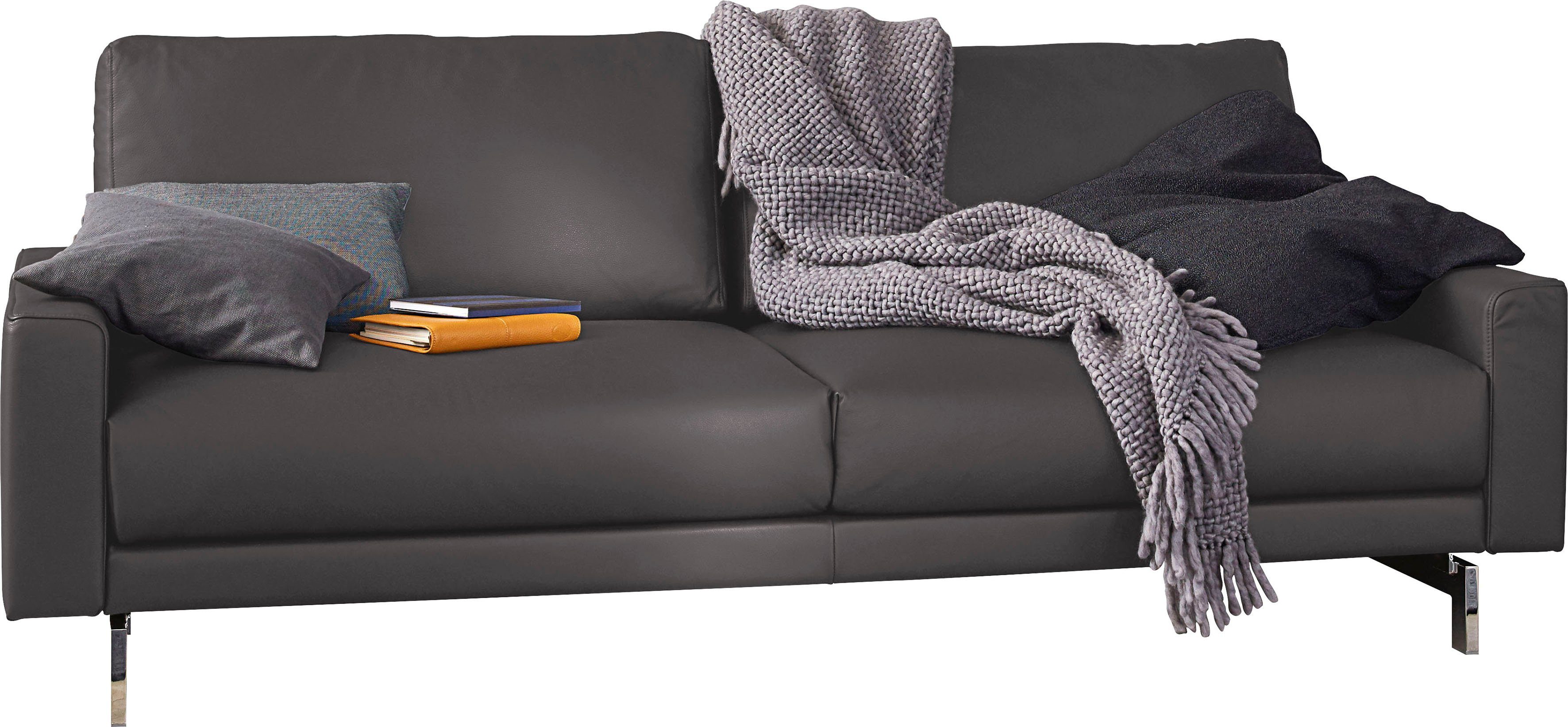 sofa niedrig, hülsta cm glänzend, chromfarben 184 Armlehne Breite Fuß hs.450, 2,5-Sitzer