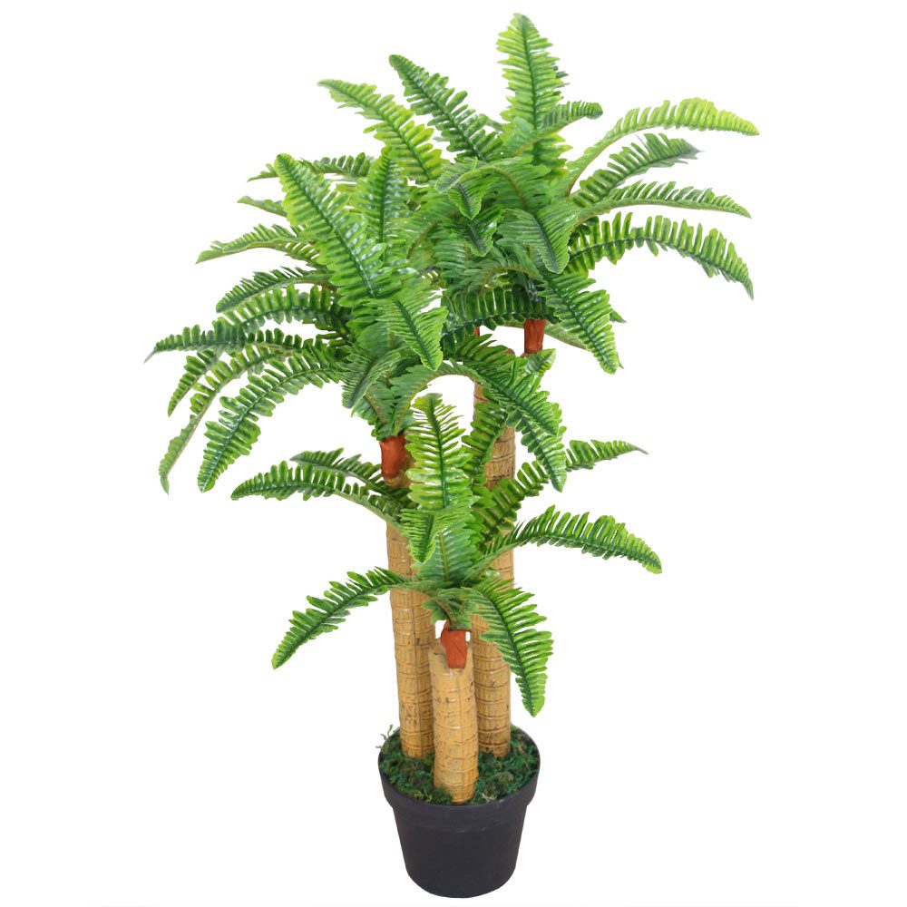 Kunstbaum Baumfarn Kunstpflanze Kunstbaum Künstliche Pflanze mit Topf 95 cm Baumfarn, Decovego, Höhe 95 cm