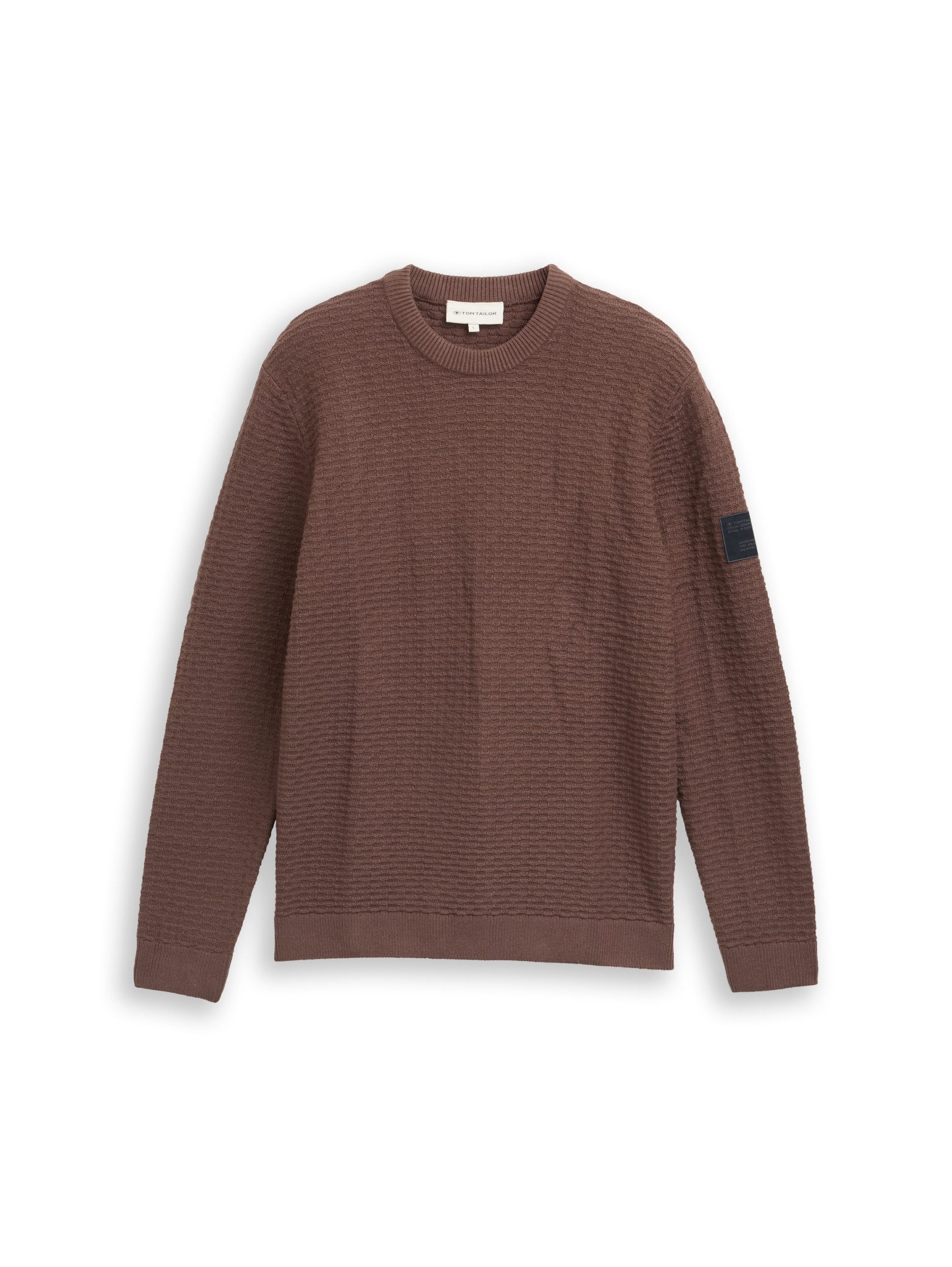 Strickpullover structured crew neck pullover