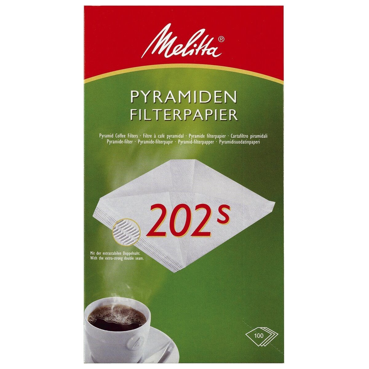 Melitta Geschirr-Set Pyramidenfilter 202S - 100 Stück. (5 Stück)