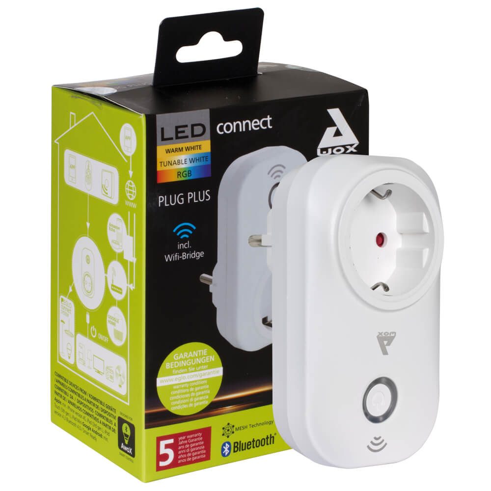 EGLO WLAN-Steckdose CONNECT-C PLUG Smart Home Steckdose, max. 2300 W, Einzelgerät Smart Plug, 1x Smart Plug für App-Steuerung und Strommessung im Innenbereich, Smart-Stecker mit Strommessung, App-Steuerung und Timerfunktion