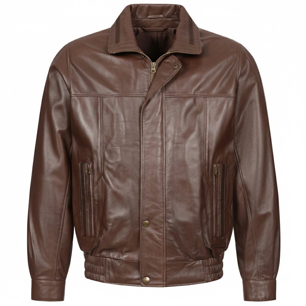 Mouflon Lederjacke Harry Herren-Blouson aus echtem Lammnappa-Leder mit elastischem Bund