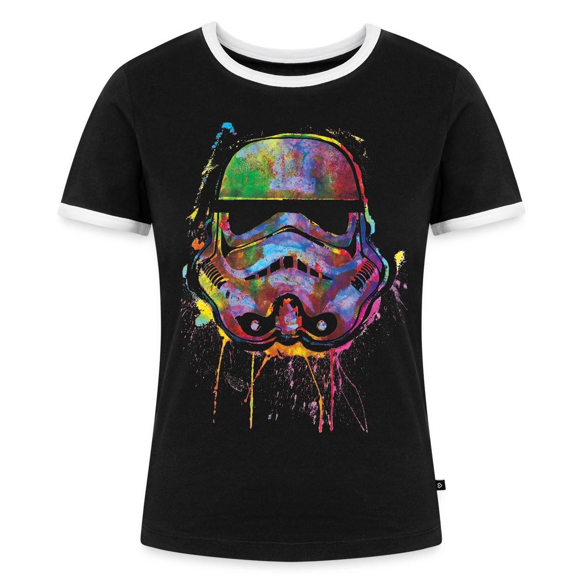 Spreadshirt T-Shirt Star Wars Stormtrooper Helm Graffiti Style Frauen Kontrast T-Shirt (1-tlg)