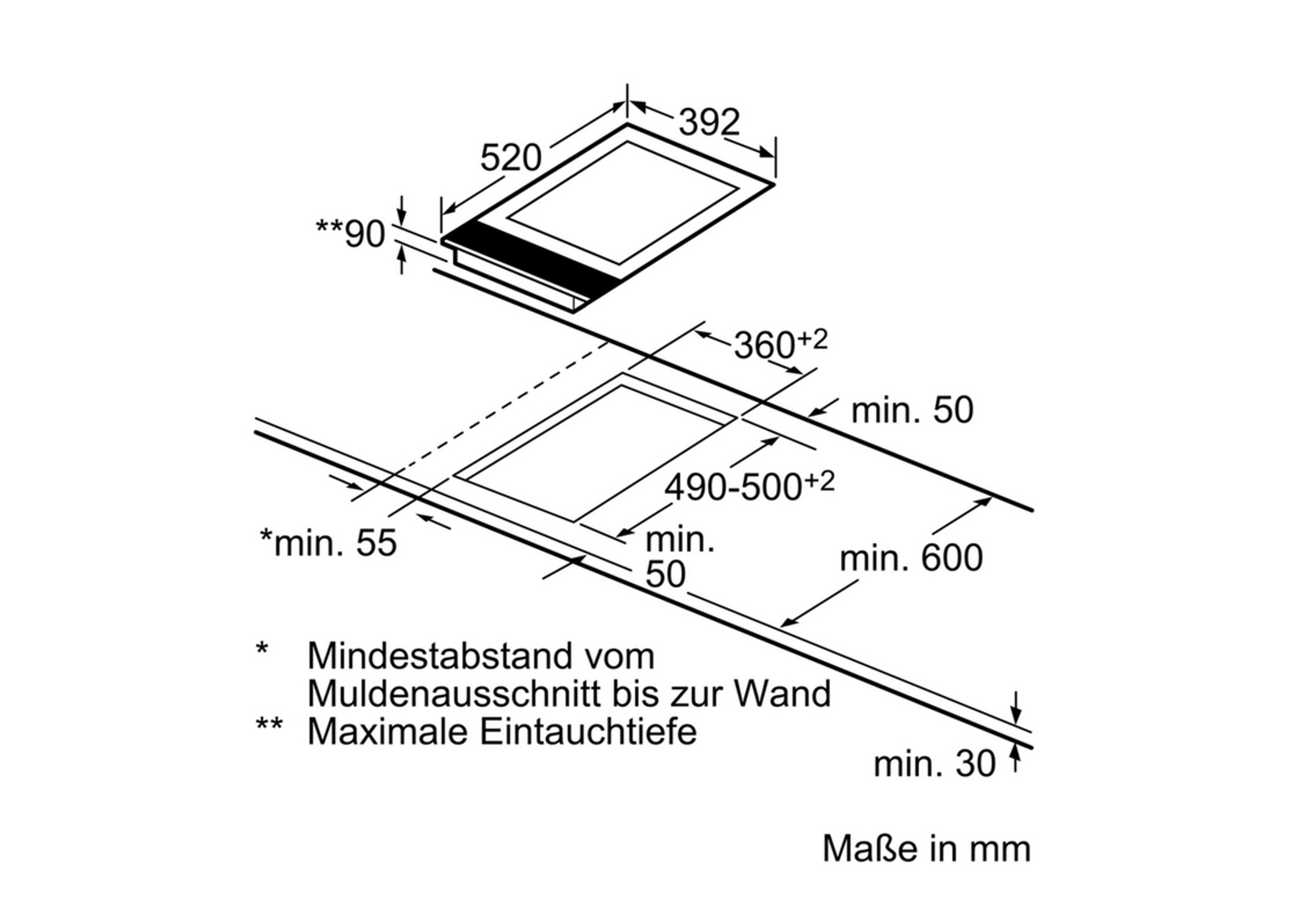 ET475FYB1E, SIEMENS Induktions-Kochfeld in EasyClean Temperaturregelung Warmhaltestufe, 10°-Stufen,