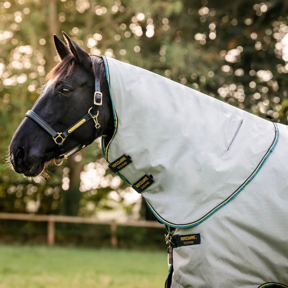 Pferde-Halsteil Horseware Rambo Duo Hood 100g - Grey/Teal
