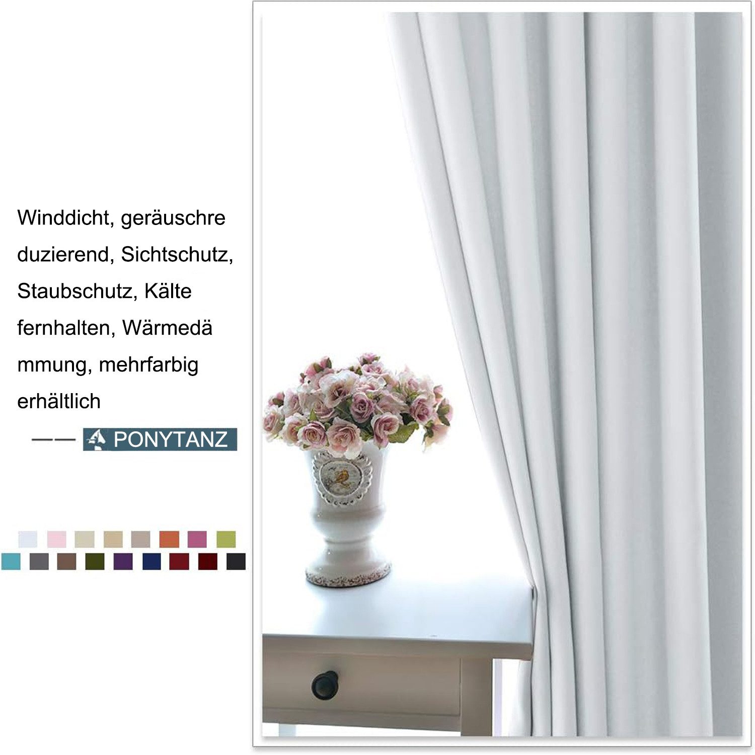 REDOM Verdunkelungsvorhang 2er Ösenvorhänge Set Verdunkelungsgardinen günstig online kaufen