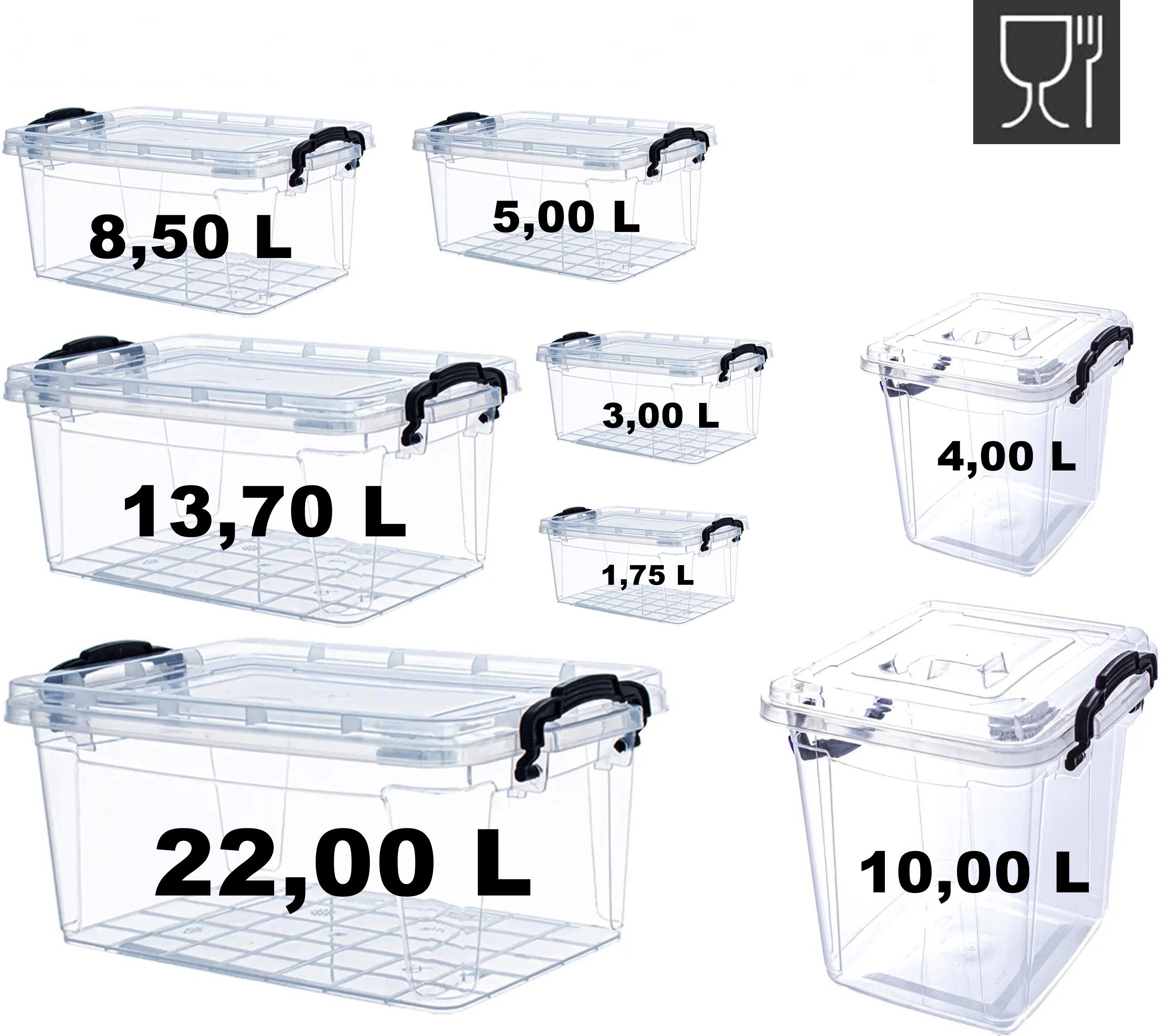 Ebaxx Aufbewahrungsbox Box mit Deckel Stapelbar Lagerbox Stapelbox Lebensmi günstig online kaufen