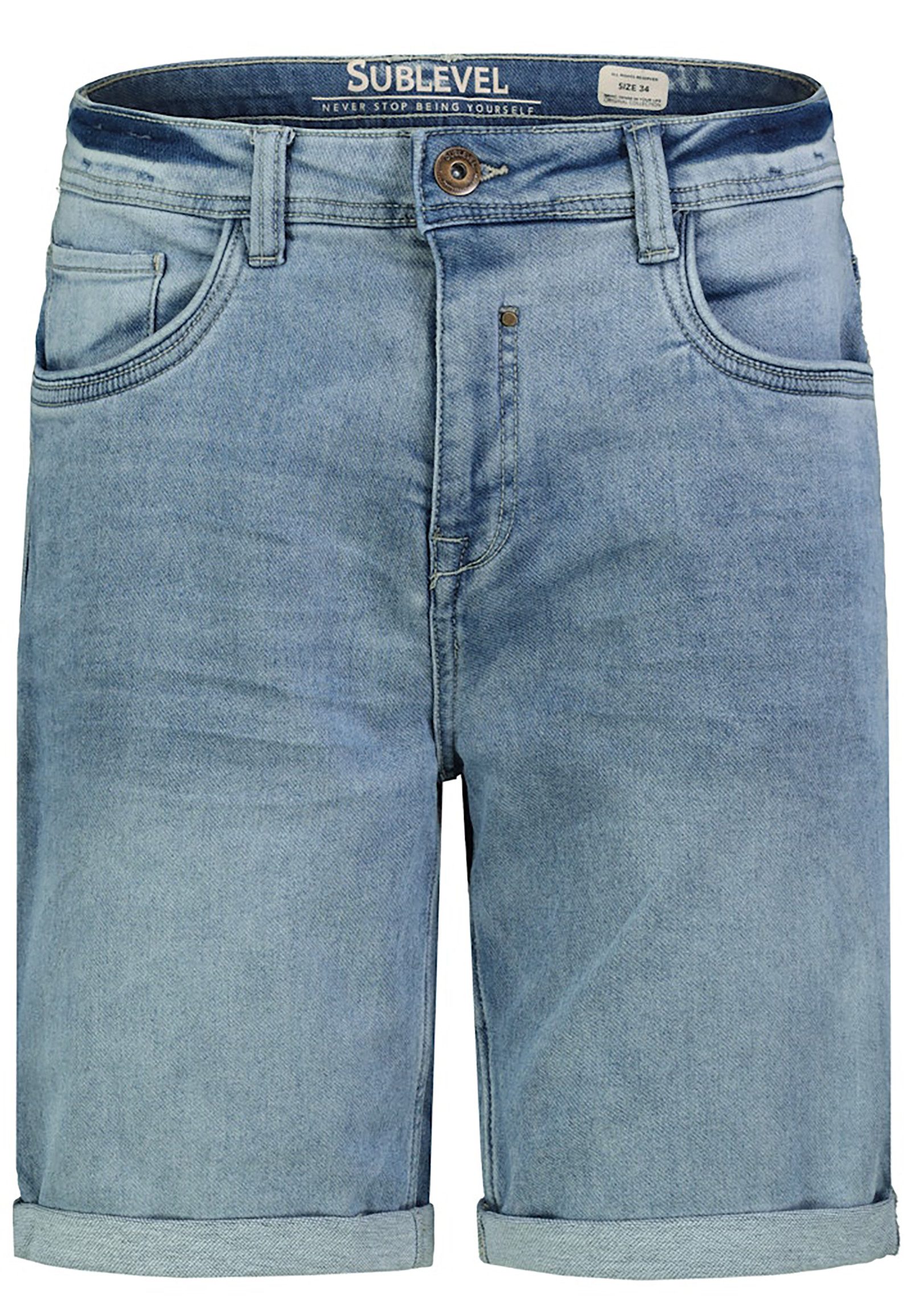Jeansshorts Bequemer Schnitt Umschlag Klassischer Denim Sommer Look