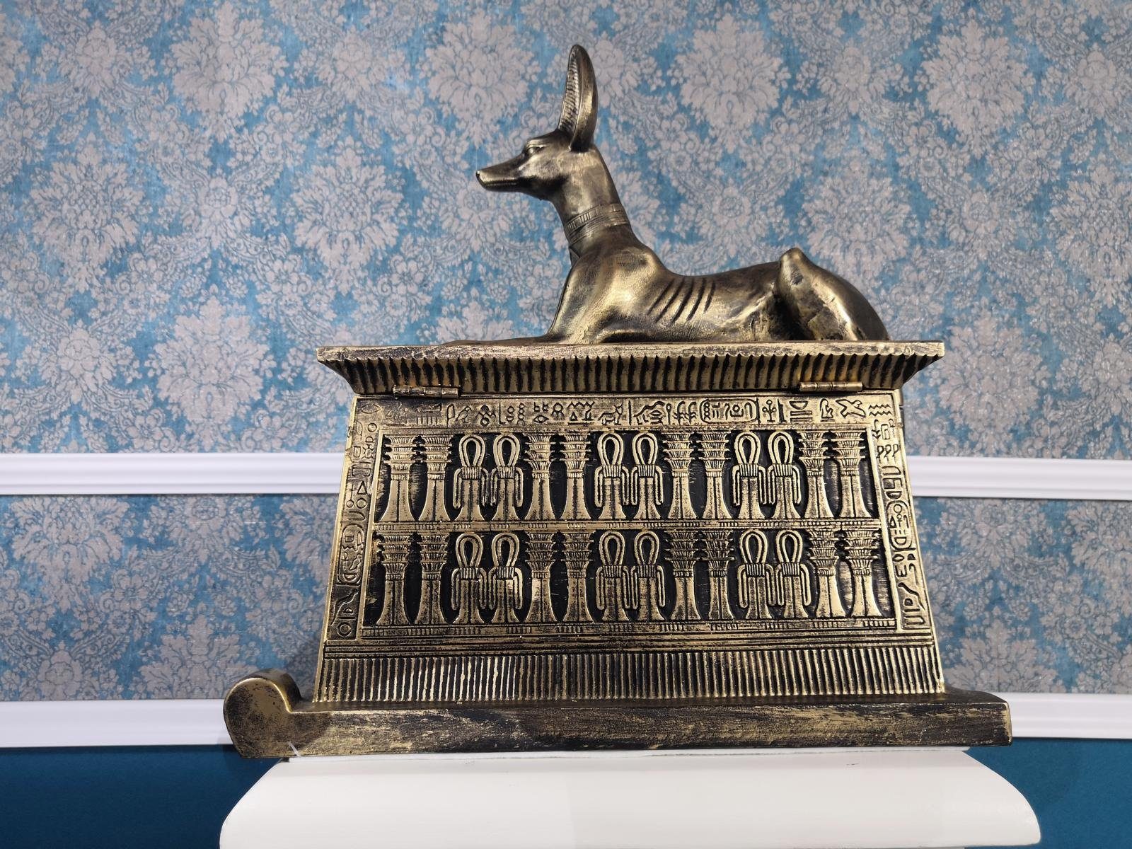 Skulptur JVmoebel Schatule Box Handbemalt Ägypten Skulptur Sarkofag Kasten Kasten Figur