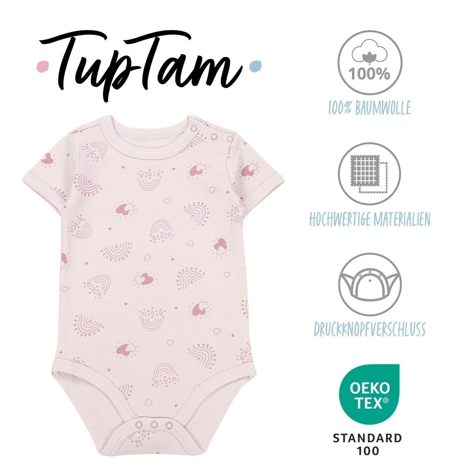 TupTam Kurzarmbody TupTam Mädchen Baby Body Kurzarm in Unifarben - 5er Pack – Bild 2 von 5