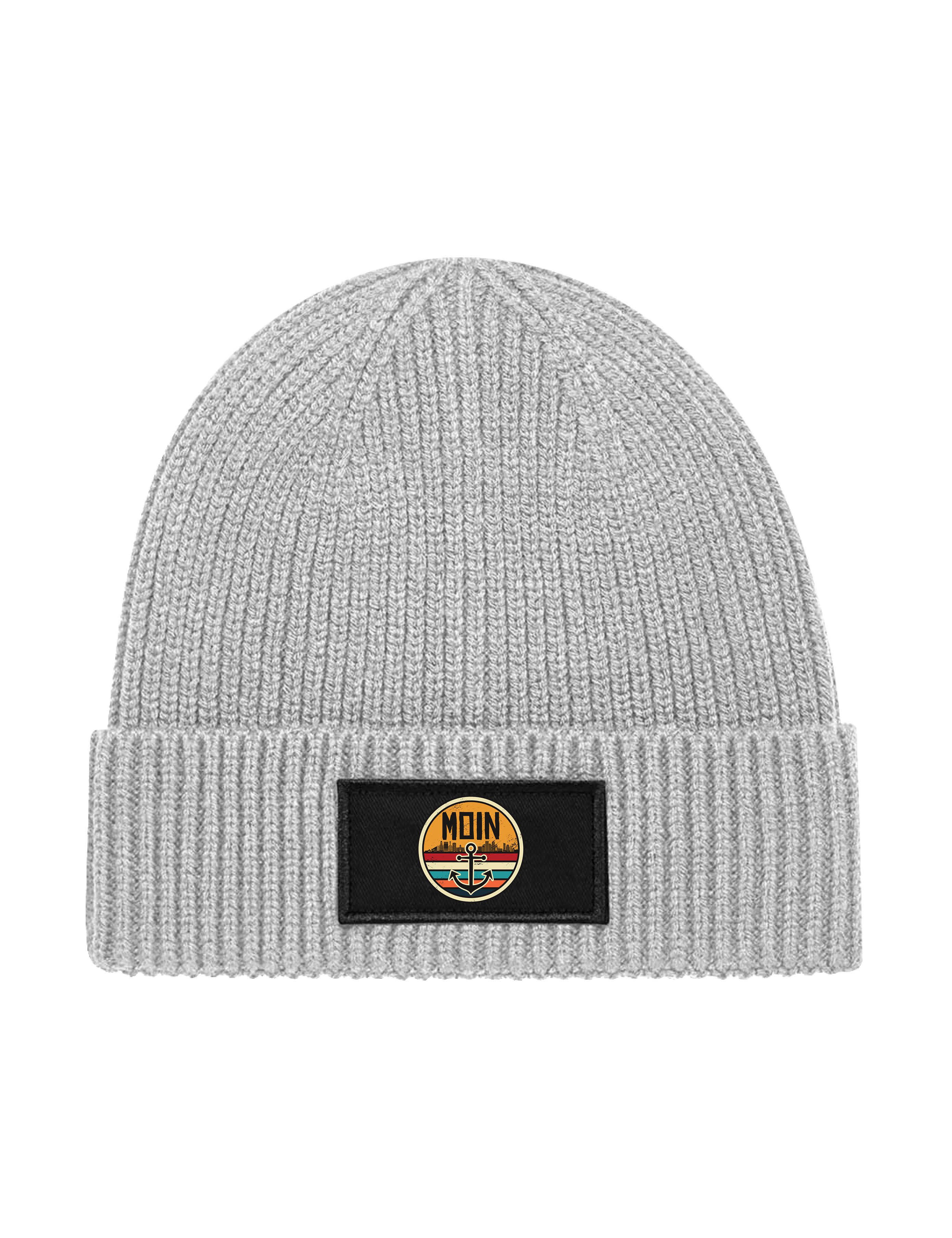 Beanie Unisex Strick Beanie Mütze mit Retro Moin Aufdruck Geschenk Statement