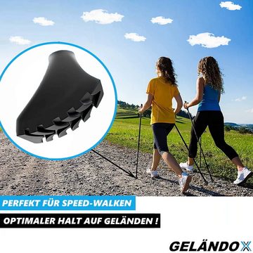 MAVURA Wanderstöcke GELÄNDOX Wanderstöcke Pads Gelände Aufsatz Nordic Walking Aufsätze, Gummipuffer Trekking Stöcke Gummi Ersatzfüße [14er Set]