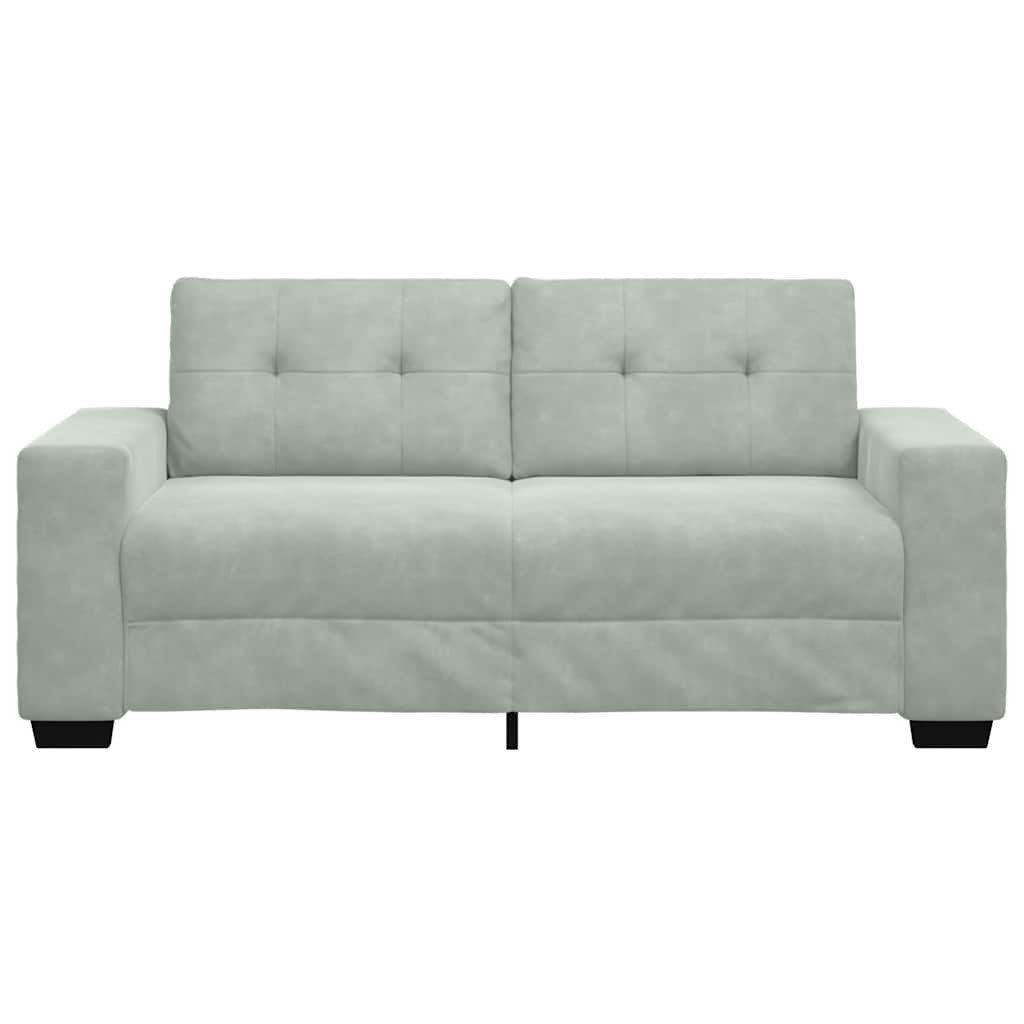 vidaXL Sofa Zweisitzer-Sofa Hellgrau 180x77x82 cm Samt, 1 Teile