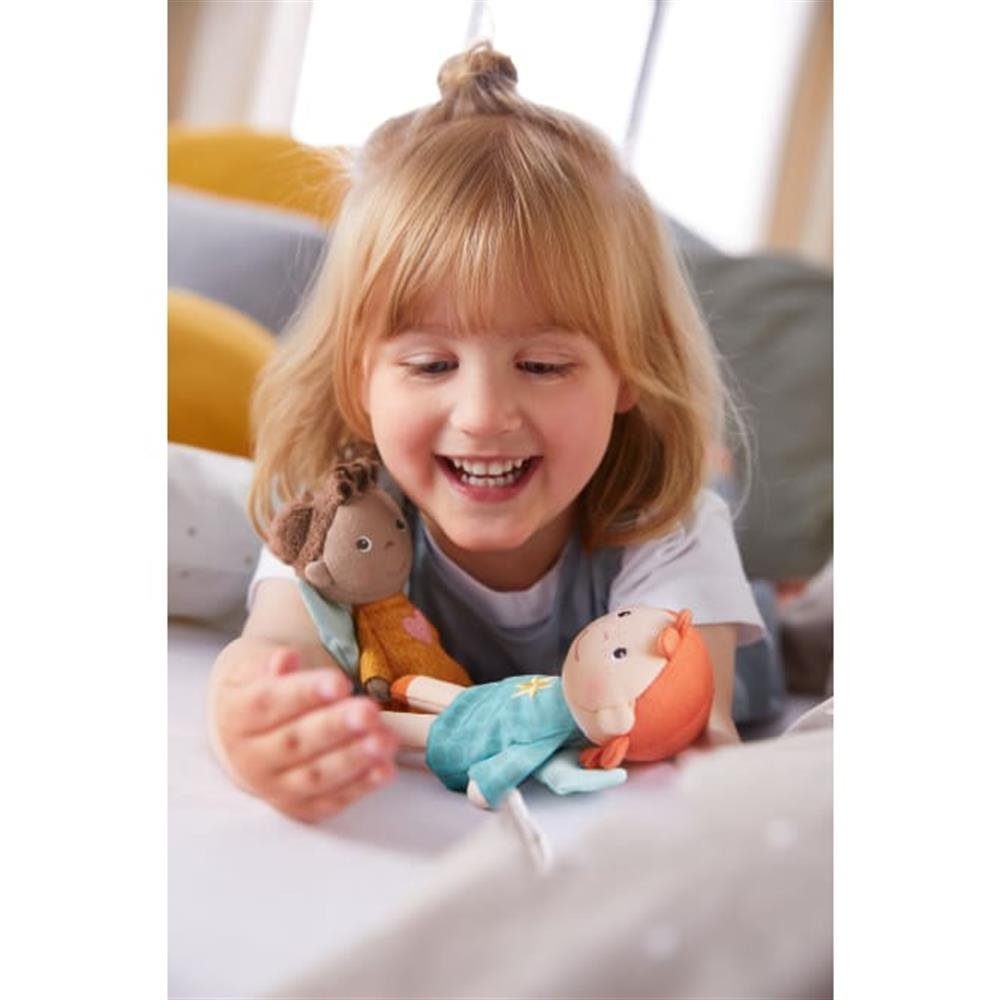 Haba Stoffpuppe Minipuppe Schutzengel Mara 17 cm, weiche Stoffpuppe für Babys ab 0 Monaten