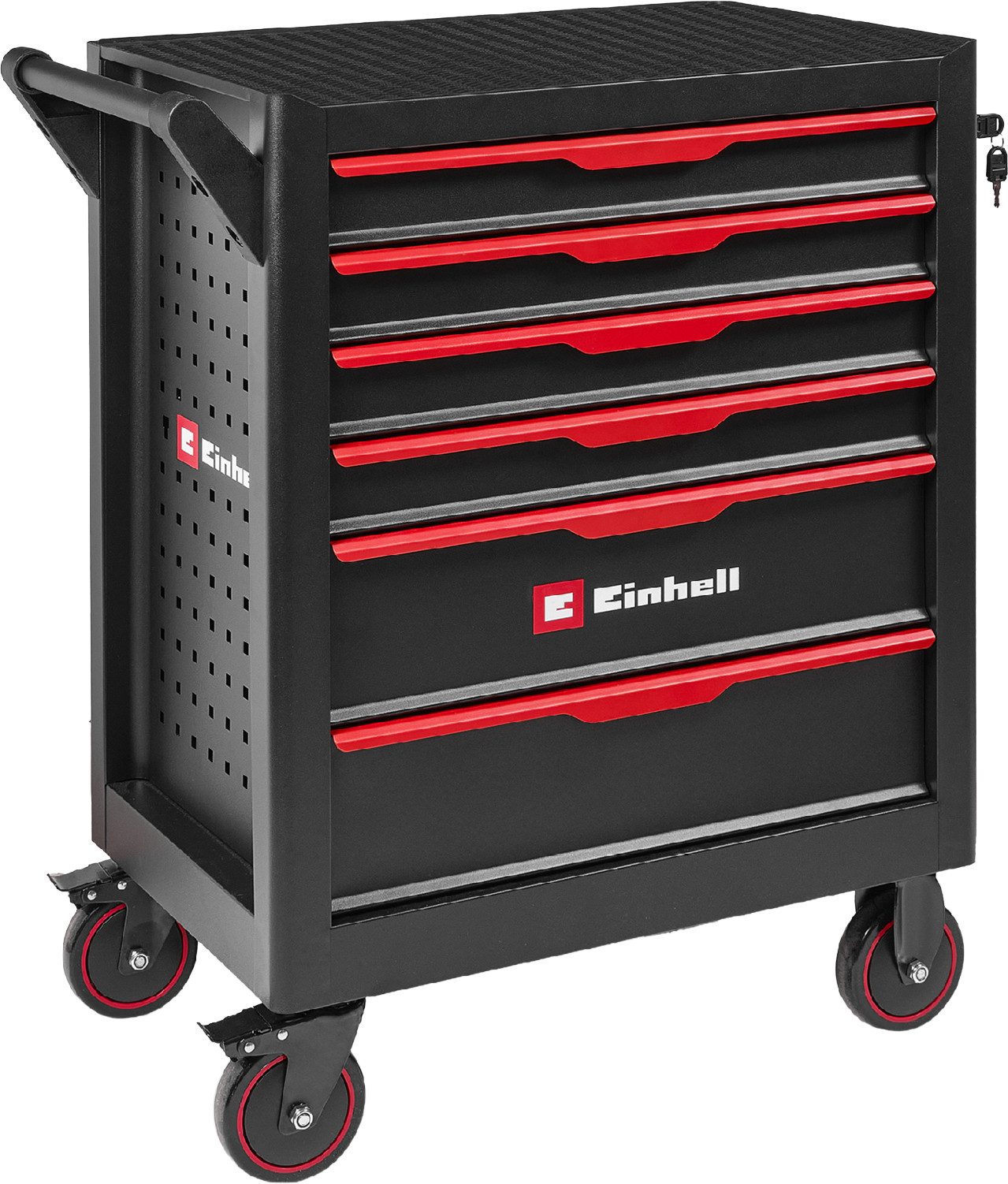 Einhell Werkstattwagen unbestückt (6 Schubladen, Interlock, kugelgelagert), max. Traglast:135 kg, 1-tlg. Werkzeugset