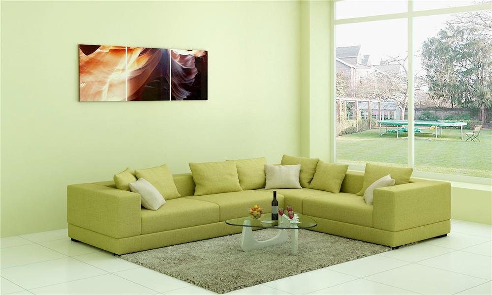 JVmoebel Ecksofa, Sofa Polster Textil Couch Design Ecksofa Couchen Stoff Wohnlandschaft Grün