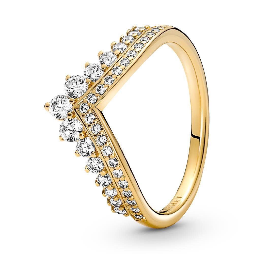 Pandora Fingerring PANDORA Damenring Prinzessin Wishbone mit Zirkonia, gold