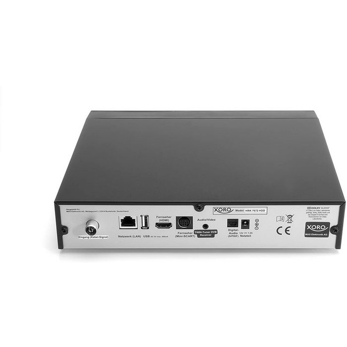 Xoro Xoro HRK 7672 HDD DVB-C HD Kabelreceiver (HDTV TWIN Tuner HDMI USB Kabel-Receiver