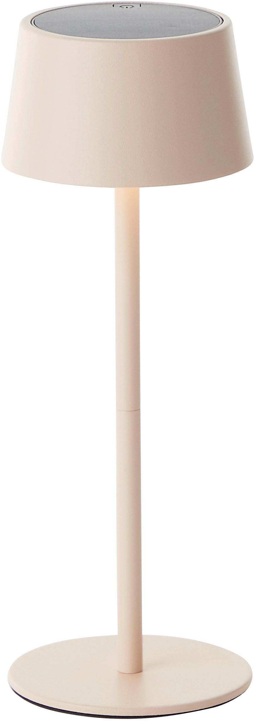 Brilliant LED Außen-Tischleuchte Viani, Dimmfunktion, LED fest integriert, Warmweiß, Kabellos, Solar & USB, H 25 cm, 170 lm, höhenverstellbar, 3000 K