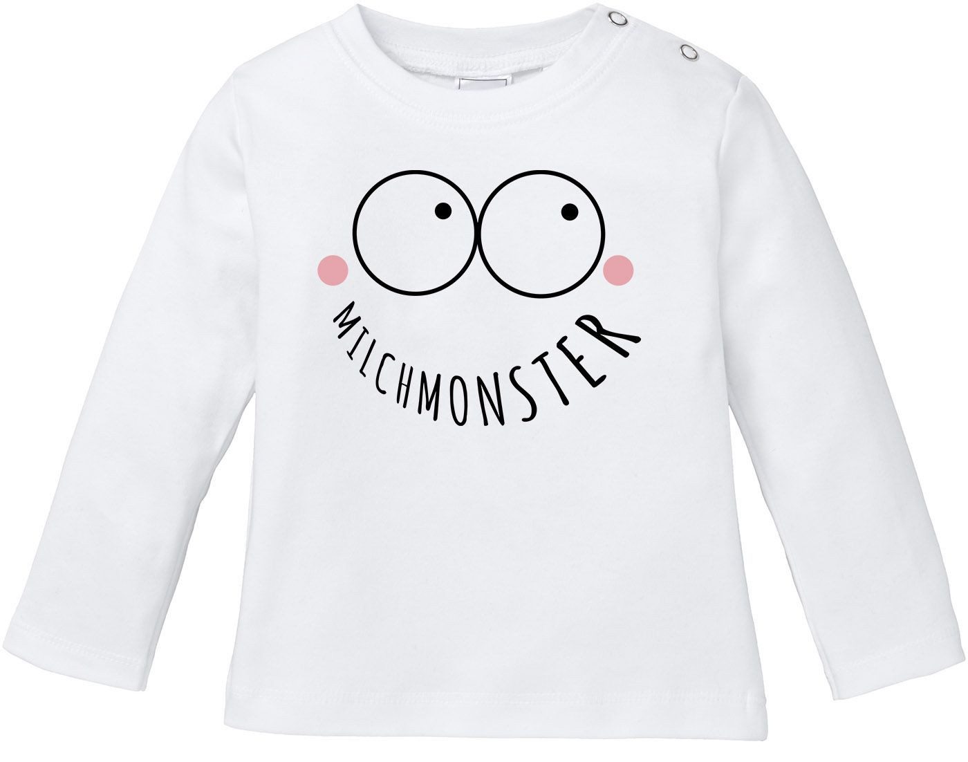 Rundhalsshirt Baby Langarmshirt Babyshirt Milchmonster lustig Jungen Mädchen Shirt