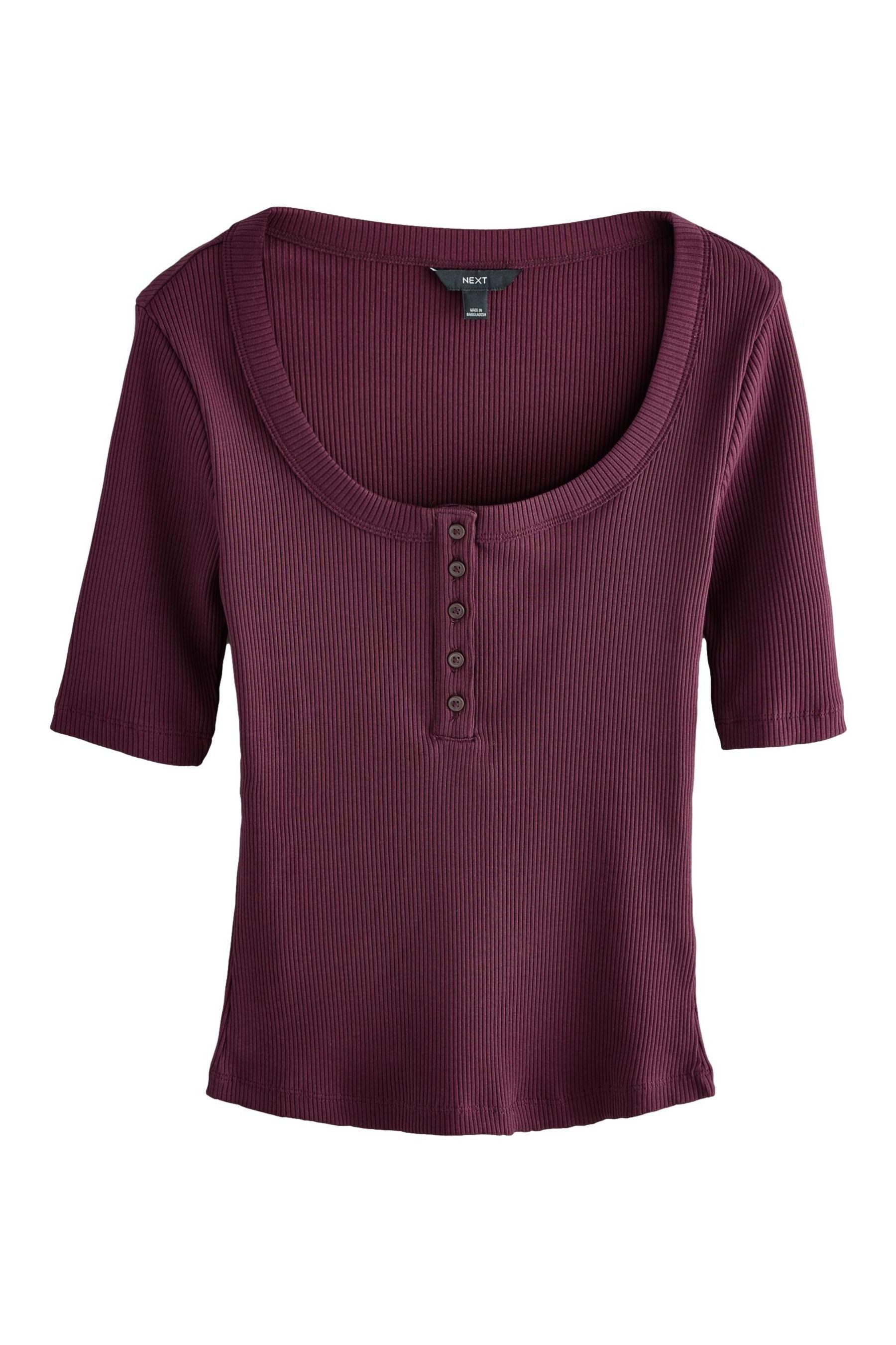 Next Henleyshirt Geripptes Henley-Kurzarmoberteil mit Knöpfen günstig online kaufen