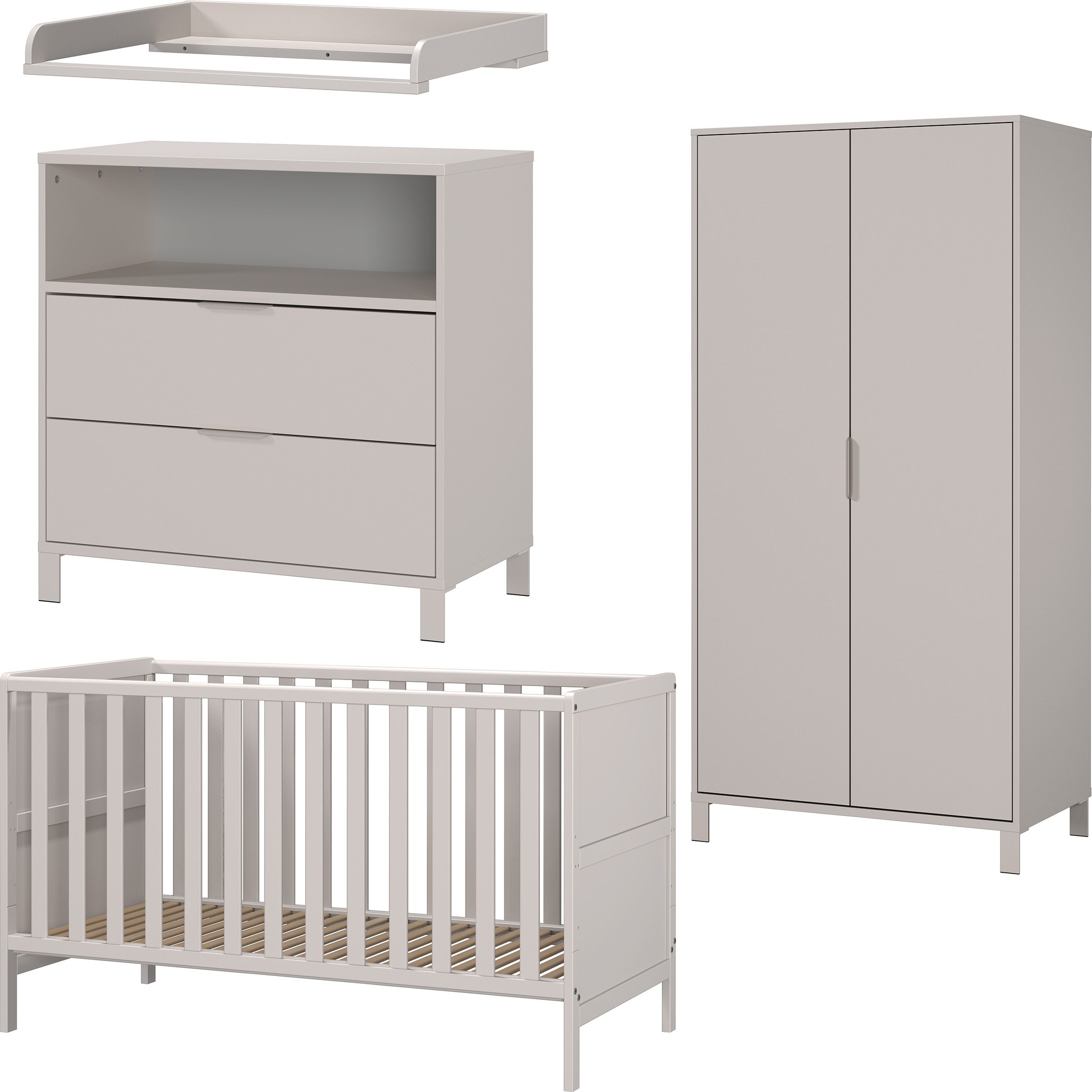 GERMANIA Babymöbel-Set GW-Alkmaar, (4-tlg), mit mitwachsendem Kinderbett