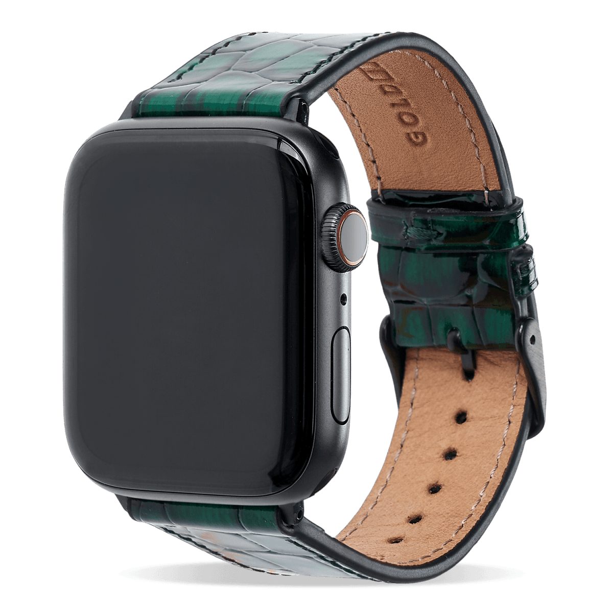 GOLDBLACK Smartwatch-Armband GOLDBLACK Apple Watch Armband MILANO-Design grün (Adapter schwarz)