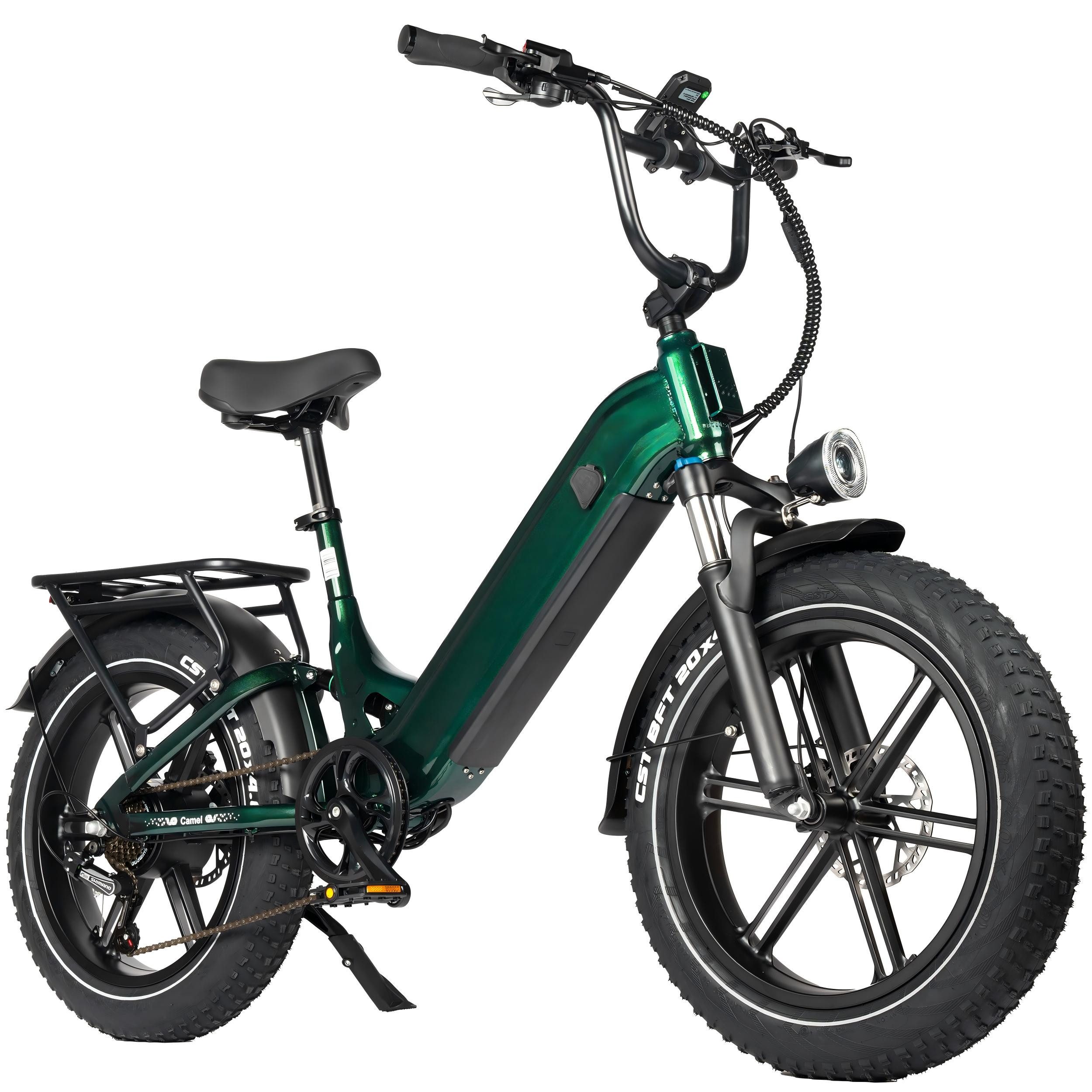 Vankel E-Bike Cityrad Camel E-Fahrrad Damen u. Herren 864WH Pedelec, 48V 18AH 120 km, Kettenschaltung, Heckmotor, 864 Wh, (Beleuchtungsset mit Batterieladegerät, Batterieschlüssel, Werkzeug), Fatbike E-Bikes 250W, 120km Reichweite, 20×4.0" Reifen