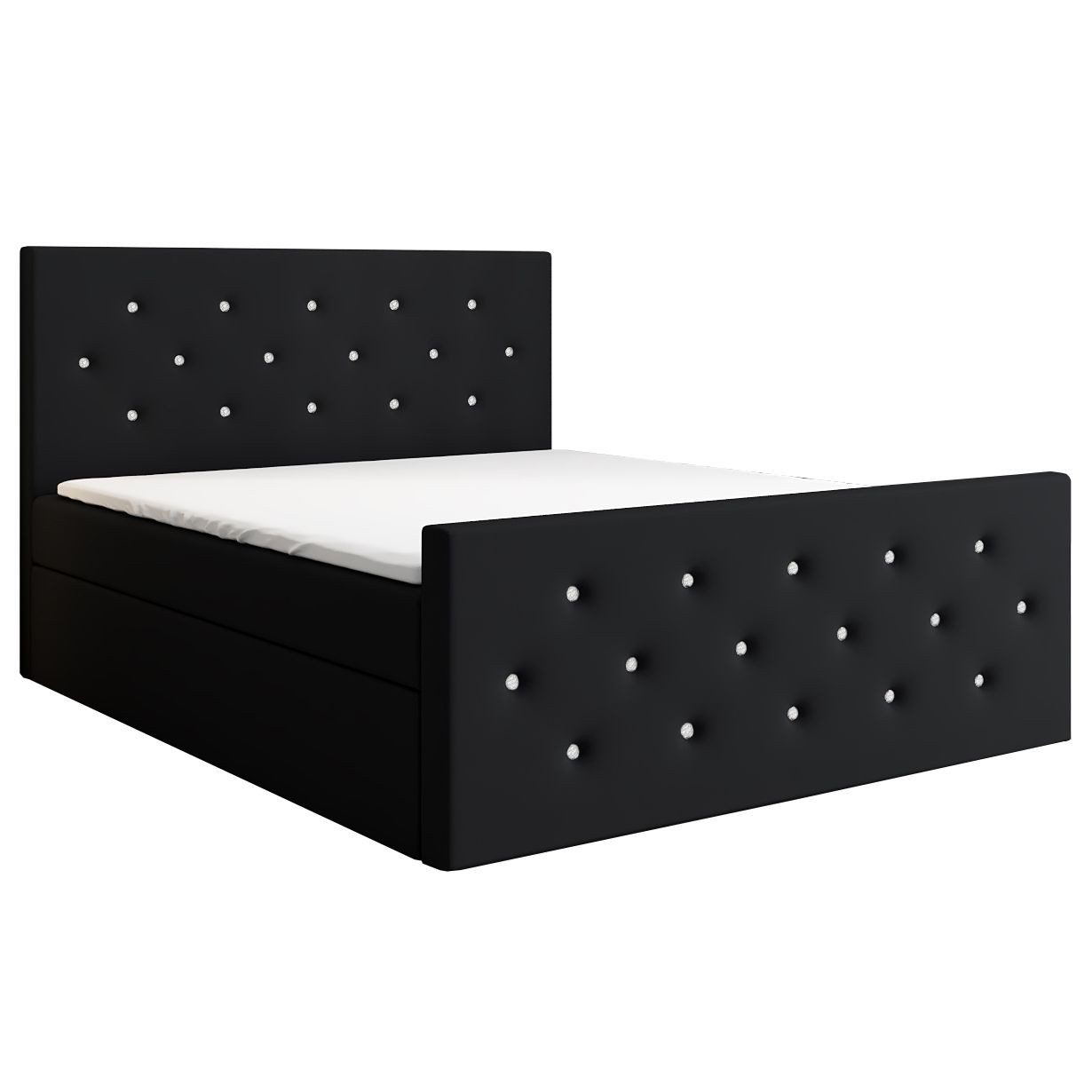 A&J MöbelLand GmbH Boxspringbett REINN mit Kristallknöpfen verziert. (Boxsp günstig online kaufen