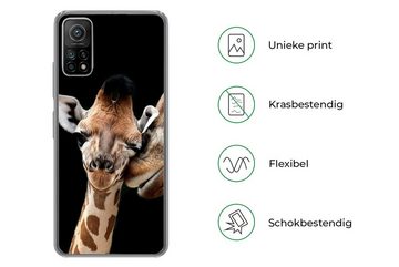 MuchoWow Handyhülle Giraffe - Tiere - Schwarz - Porträt - Tiere, Phone Case, Handyhülle Xiaomi Mi 10T, Silikon, Schutzhülle