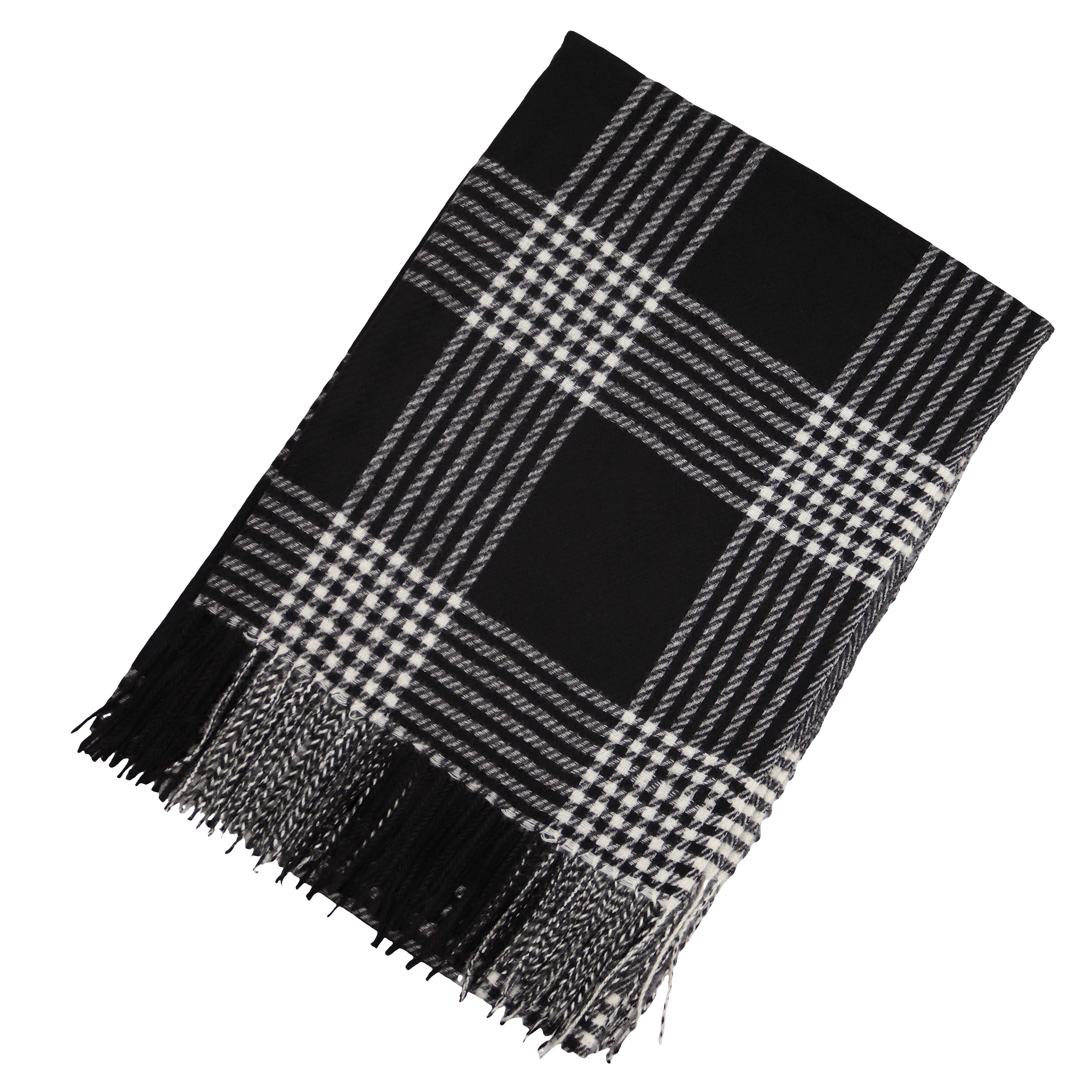 MIRROSI Modeschal weicher und warmer Schal mit Fransen, ca.70x180cm, Karo M günstig online kaufen