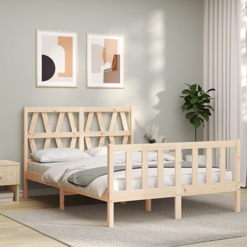 vidaXL Bett Massivholzbett ohne Matratze 140x200 cm Kiefernholz