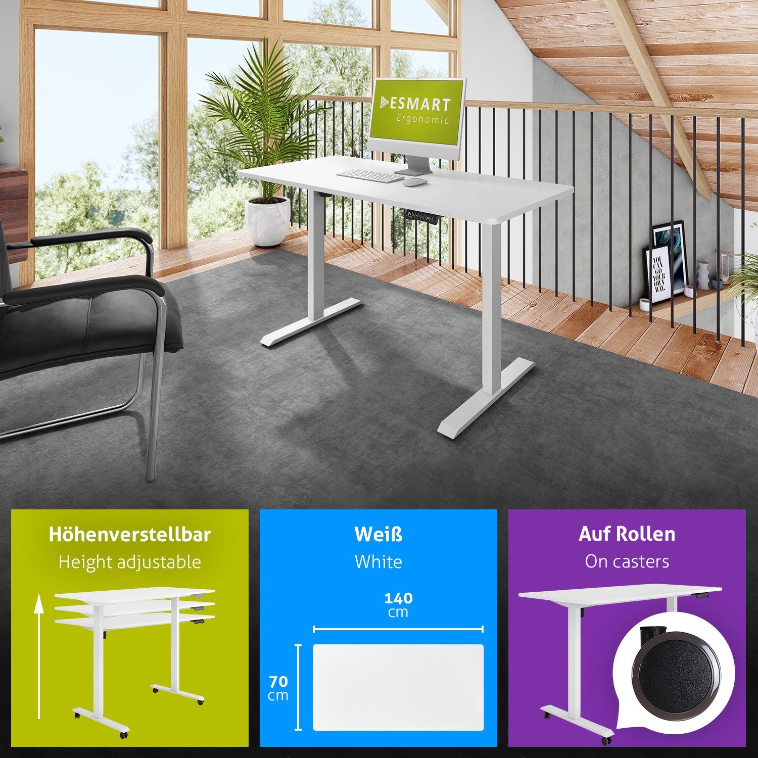 ESMART Schreibtisch ESMART Germany, ETX-121 Elektrisch günstig online kaufen