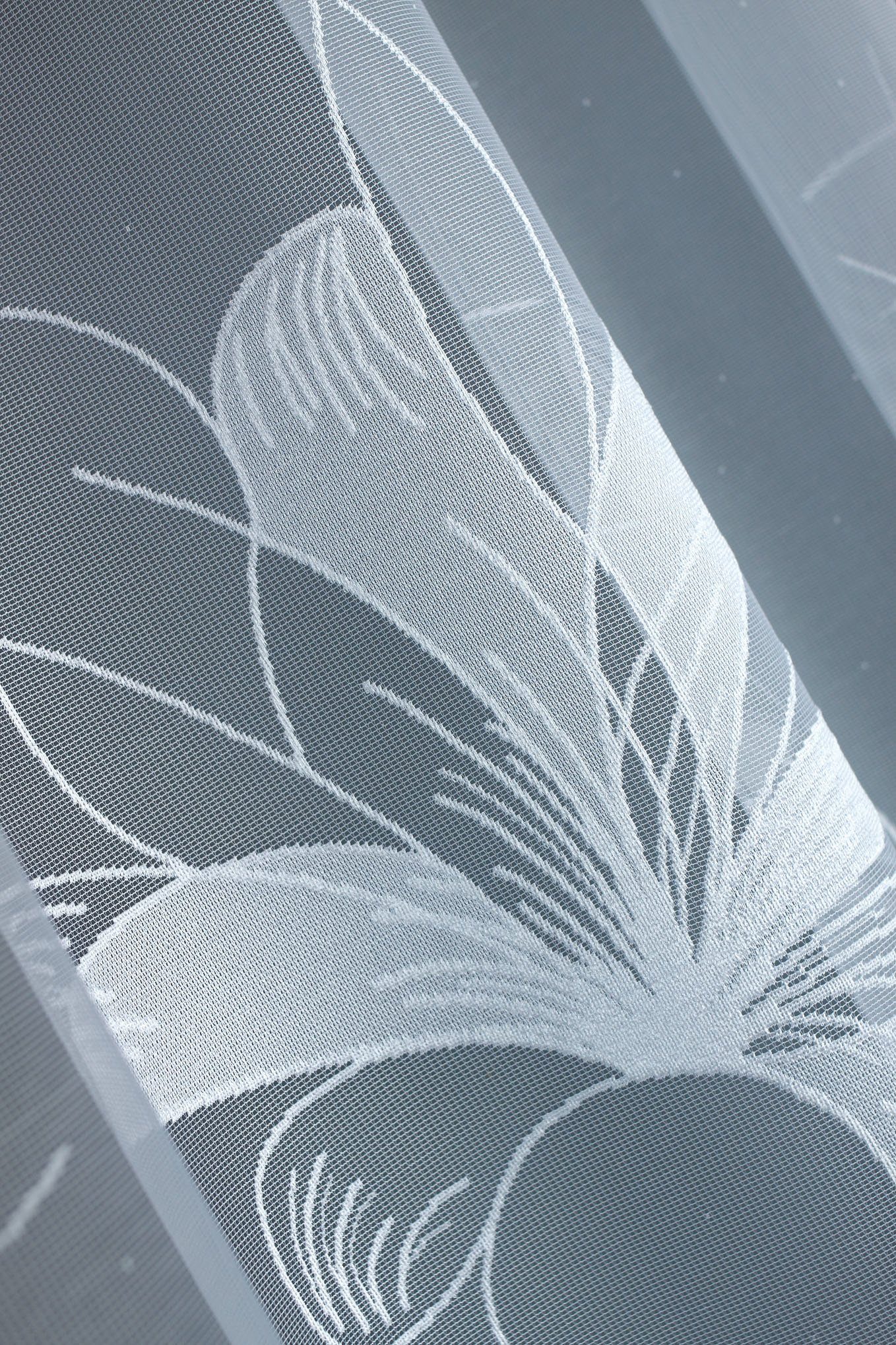 HAFT Gardine Store mit Blumen Muster 300 cm Breit, Kräuselband günstig online kaufen