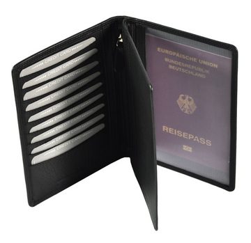 JOCKEY CLUB Brieftasche echt Leder, mit RFID Schutz, für die Reise, Passhülle Etui Kreditkartenetui Hülle Nappaleder