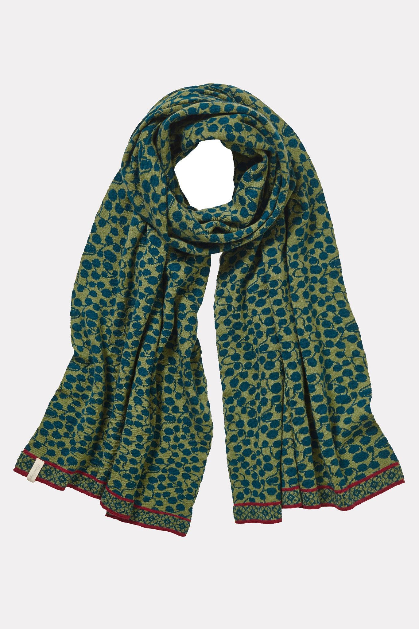 Himalaya Clothing Strickschal Damen mit abstraktem Tropfenmuster - Strickschal aus Bio-Baumwolle, Weicher Baumwoll Schal mit hohem Tragekomfort