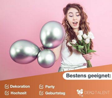 Dekotalent® Luftballon 200x Luftballons Ballons Luftballon Luft, Helium silber Hochzeit Deko, Schadstofffrei