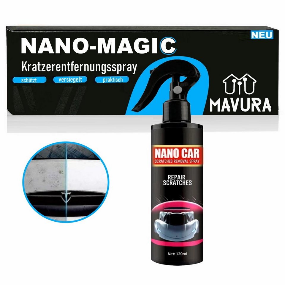 MAVURA NANO-MAGIC™ magisches Auto Kratzerentfernungsspray Kratzer Entferner  Lackreiniger (Nano Lack Spray Reparatur Aufbereitung, [- Nano Lack Spray  Reparatur Aufbereitung)