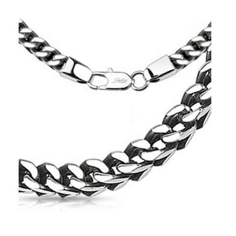BUNGSA Ketten-Set Königskette gewebt massiv quadratisch Silber aus Edelstahl Unisex (1-tlg), Halskette Necklace