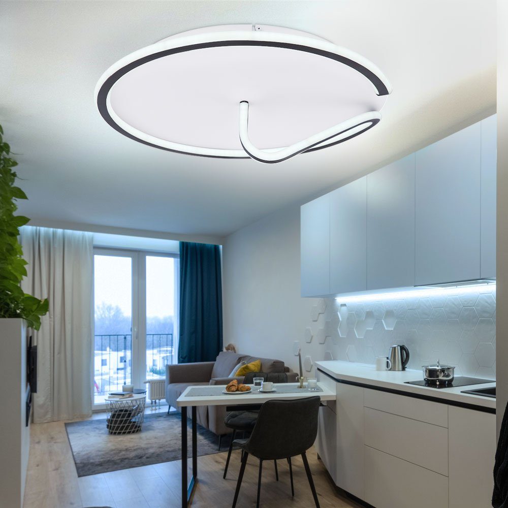 LED Deckenleuchte Wohnzimmerleuchte Globo LED-Leuchtmittel verbaut, rund schwarz Kaltweiß, Tageslichtweiß, LED Warmweiß, Neutralweiß, Deckenleuchte, Deckenlampe fest