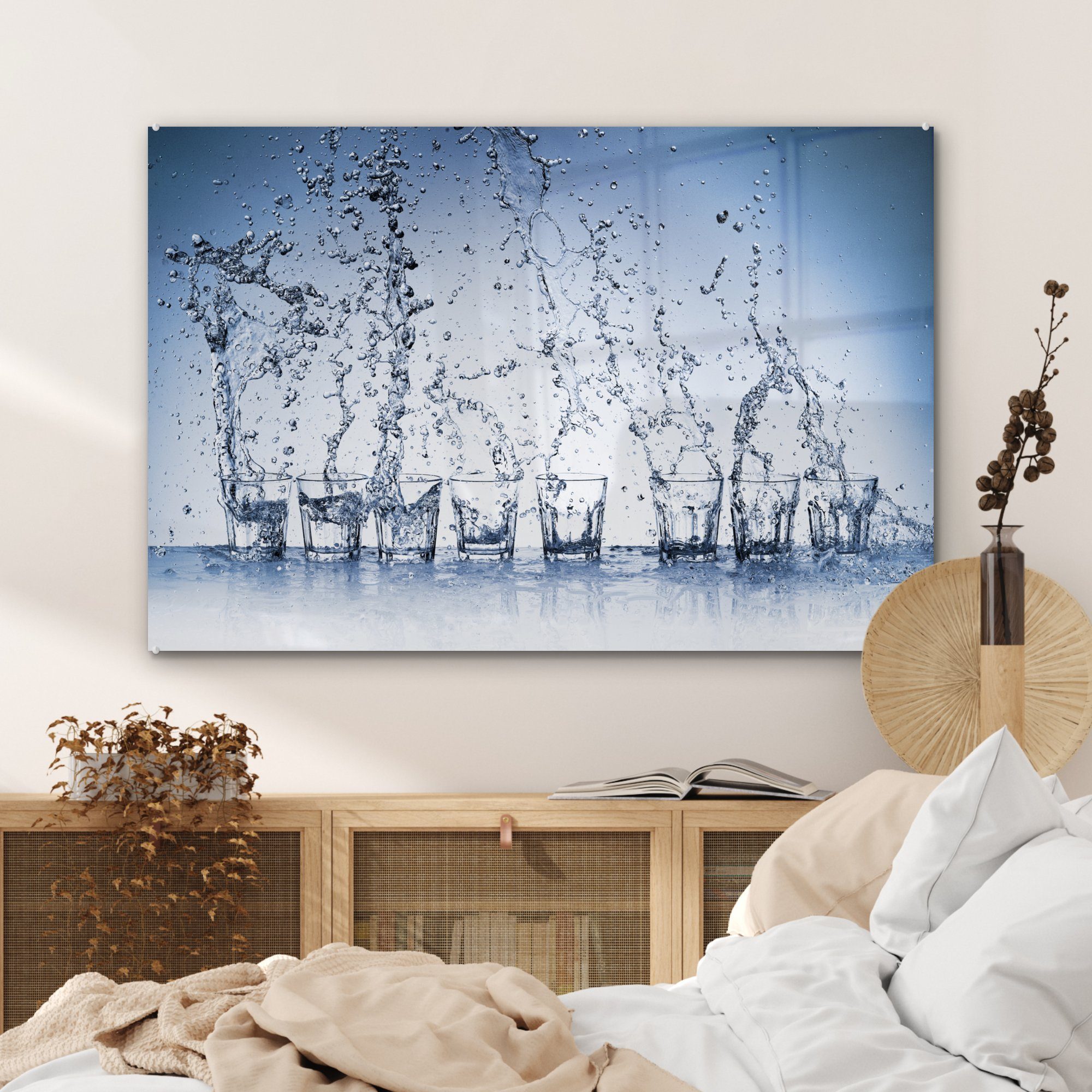 & St), MuchoWow Gläser Schlafzimmer spritzen, Acrylglasbilder in Wasser Wohnzimmer Acrylglasbild (1