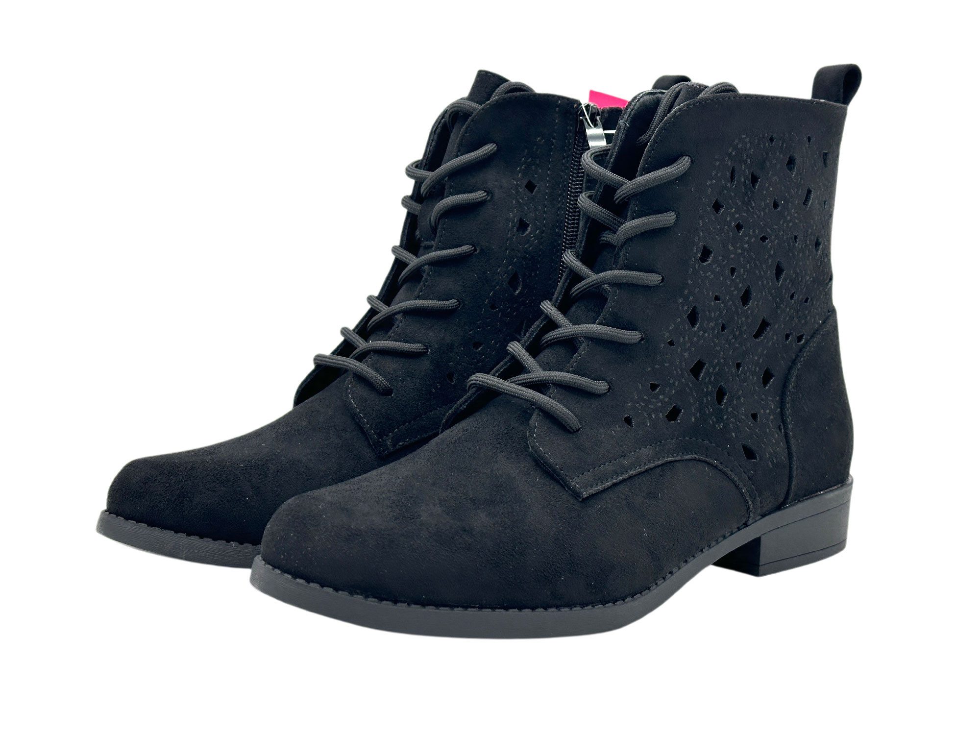 Nowaland Damen Schnür Stiefelette mit Reißverschluss Stiefelette Moderne Western-Stiefelette mit dekorativer Schnürung – Bild 2 von 5