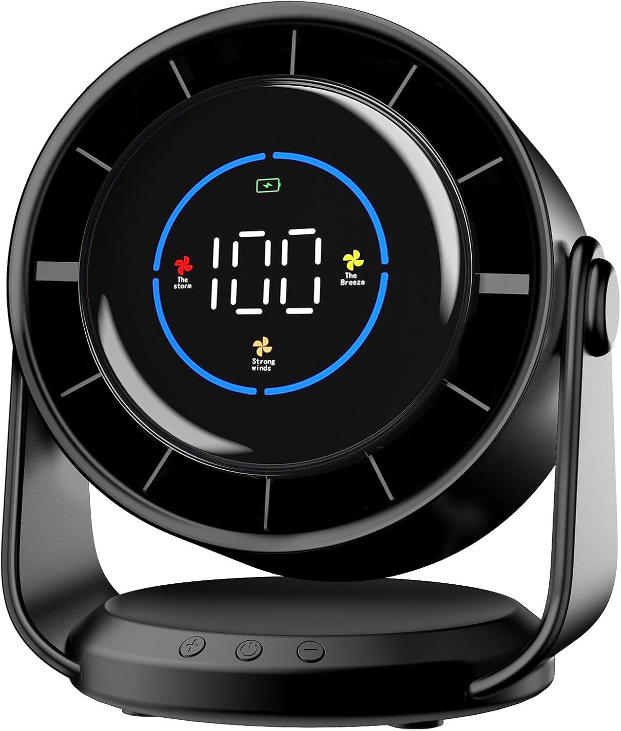 FELIXLEO Mini USB-Ventilator USB Tischventilator Oszillierend Leise LED Display 100 Stufen