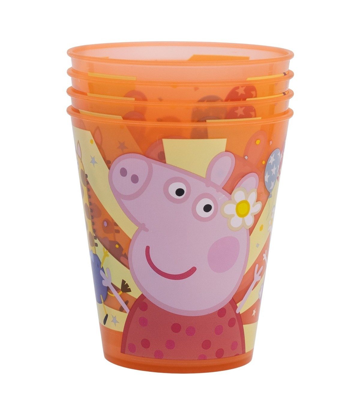 Peppa Pig Becher Kinder Becher Set 4 teilig 285 ml aus Polypropylen